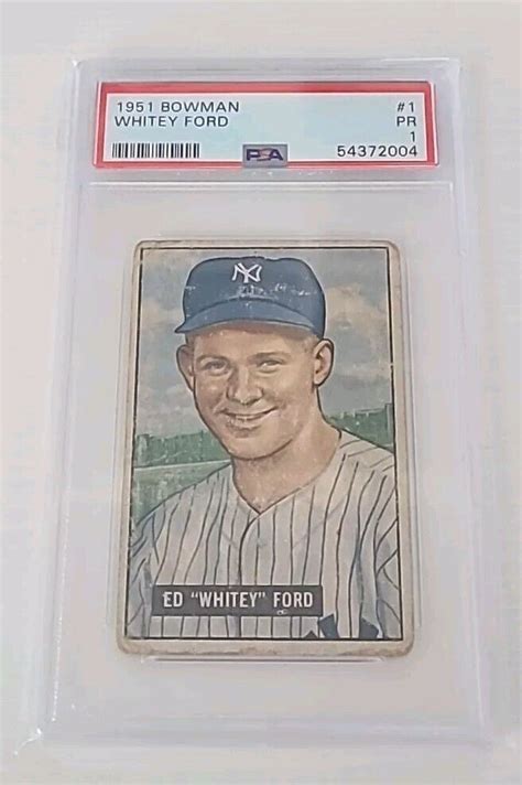 1951 Bowman Whitey Ford RC PSA 1 1 HOF Yankees EBay