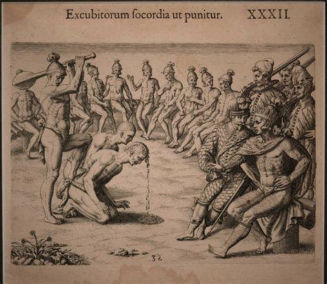 Theodor De Bry Engraving After Le Moyne Native American Etsy