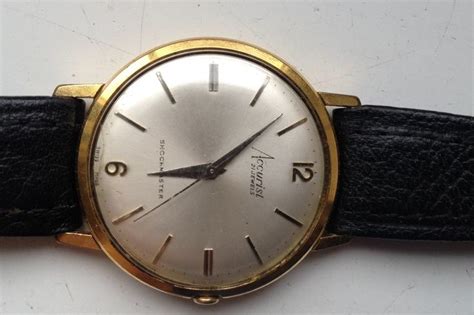 MENS VINTAGE ACCURIST SHOCKMASTER GOLD PLATED SWISS 21 JEWELS WORKING