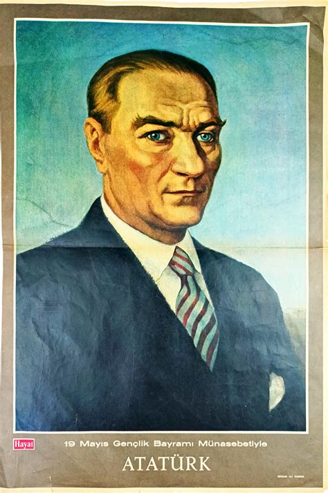 Poster Hayat Dergisi Büyük Boy Poster Atatürk Resim Ali Karsan