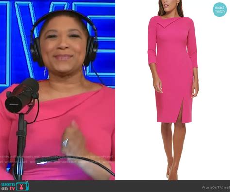 Wornontv Deja Vus Pink Folded Neck Dress On Live With Kelly And Ryan