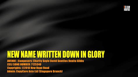 New Name Written Down In Glory Avenue Hd 1080p Lyrics Worshipandpraisesongs Worship