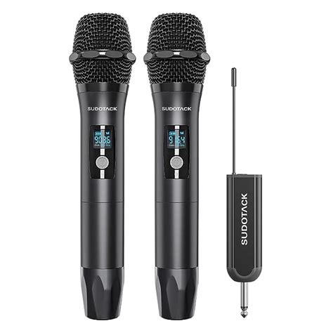 Buy Wireless Microphone Sudotack Metal Uhf Dual Cordless Handheld