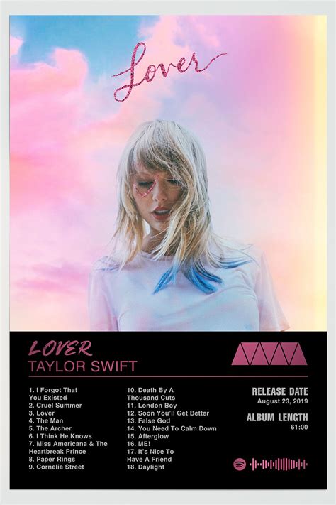 Taylor Swift Poster Lover Poster Taylor Swift Tracklist - Etsy | Taylor ...