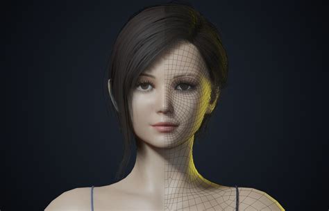 3d Model Rigged Female Character Vr Ar Low Poly Cgtrader