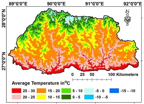 Spatial Temperature Distribution In Bhutan Download Scientific Diagram