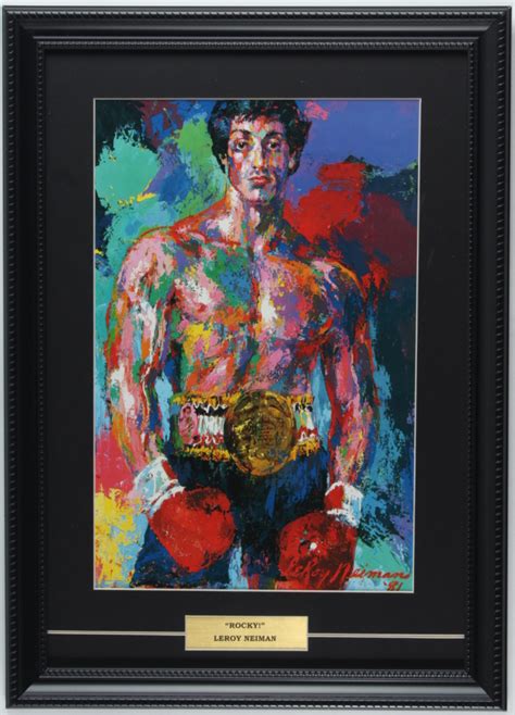 Leroy Neiman Rocky 13x18 Custom Framed Print Display Pristine Auction