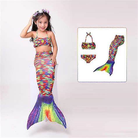 Mermaid For Swimming Girls Swimsuit Princess Bikini Set Bathing Suit
