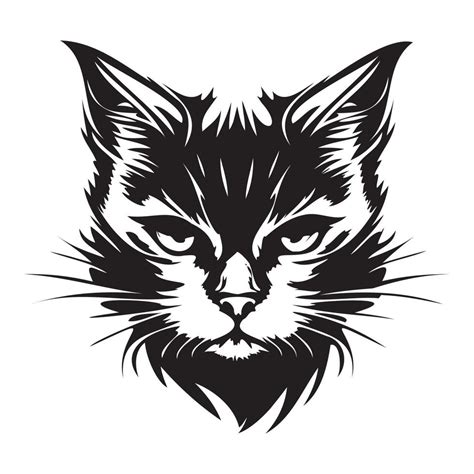 Katze Gesicht Silhouetten Katze Gesicht Svg Schwarz Und Wei Katze