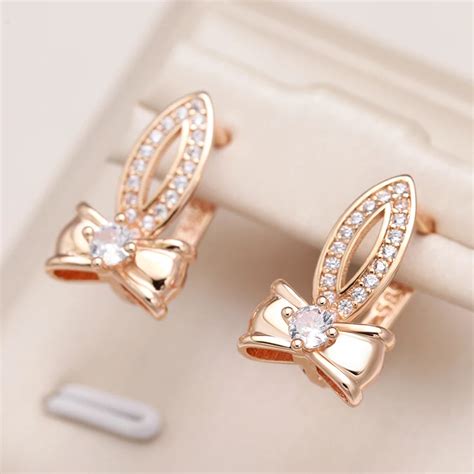 Kinel Hot Bowknot Natural Zircon Dangle Earings For Women Fashion