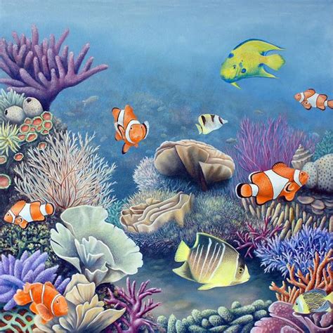 Ocean Underwater Coral Reef Painting