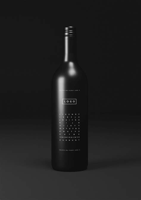 Free Black Wine Bottle Mockup :: Behance