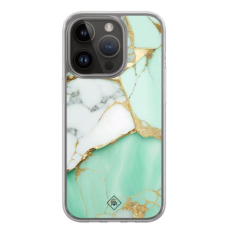 Iphone Pro Hybride Hoesje Marmer Mintgroen Casimoda Nl