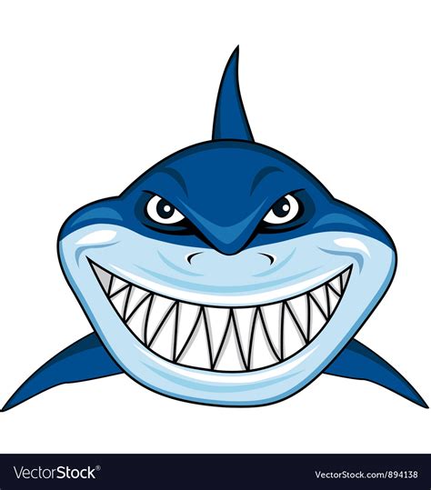 Smiling Shark Cartoon Royalty Free Vector Image