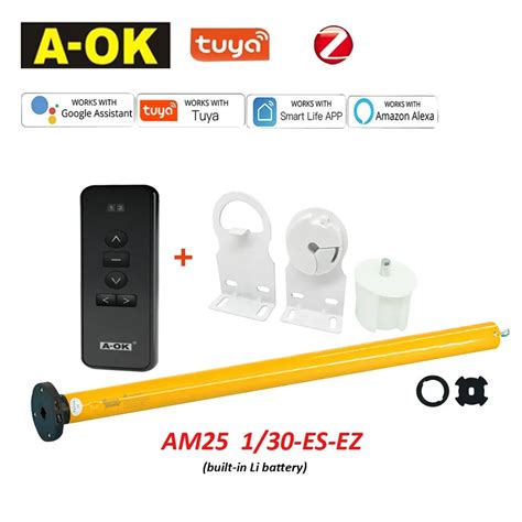 Motor Tubular Inteligente A OK AM25 Tuya Zigbee Persiana Enrollable