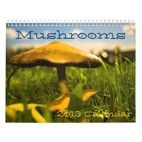 Mushroom Calendars And Mushroom Wall Calendar Template Designs