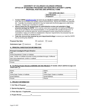 Fillable Online Proposal Routing And Approval Form Fax Email Print