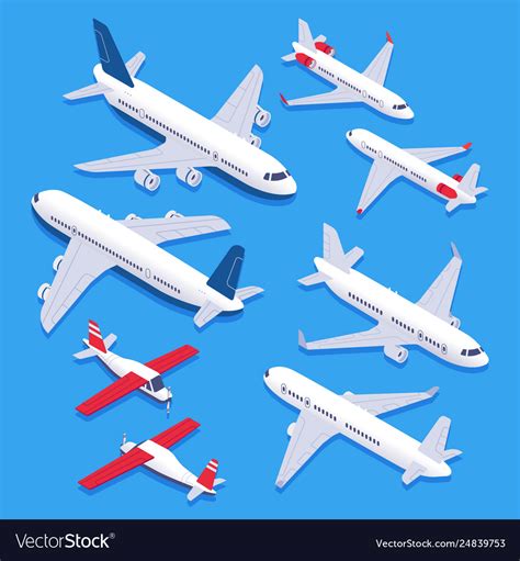 Isometric Airplanes Passenger Jet Airplane Vector Image