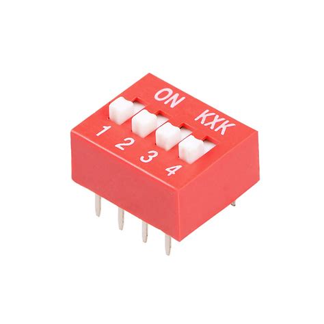 Uxcell Pcs Red Dip Switch Positions Mm Pitch For Circuit