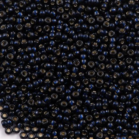 8g Miyuki Round Seed Bead 110 Duracoat Silver Lined Dyed Dark Navy Bl Aura Crystals Llc