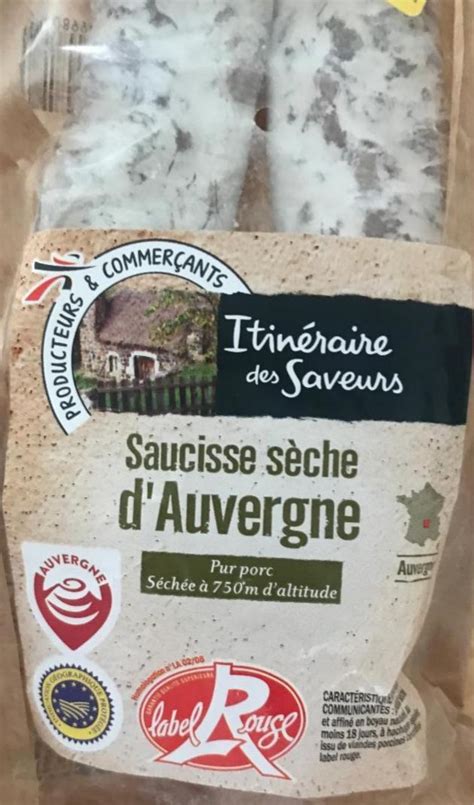 Saucisse seche dAuvergne Itinéraire des Saveurs kalorie kJ a