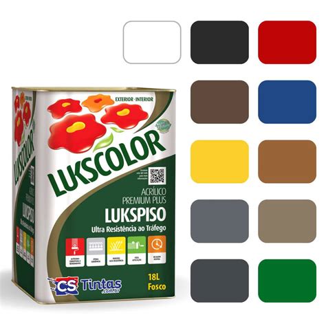 Tinta Piso Lukscolor 18L O Melhor Preço CS Tintas