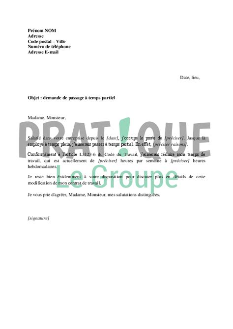 Lettre Type Demande De Congé Parental À Temps Partiel 80 Comment La