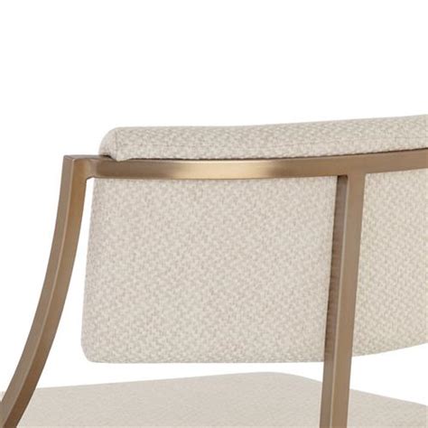 Sunpan Makena Mid Century Monument Oatmeal Upholstered Brass Steel