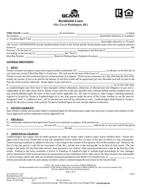 2018 2024 Form GCAAR 1221 Fill Online Printable Fillable Blank