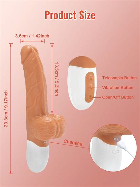 Thrusting Realistic Dildo Dick Penis Vibrator For Women Telescopic