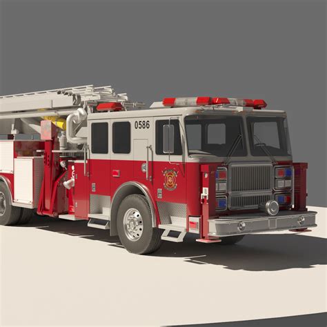 Rescue Fire Truck 3D Model MAX OBJ 3DS FBX CGTrader