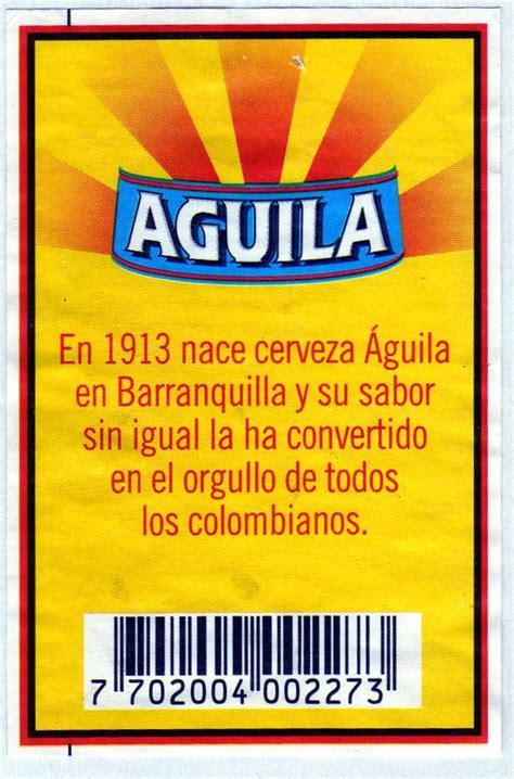 Etiquetas De Cervezas Y Maltas Colombianas Aguila