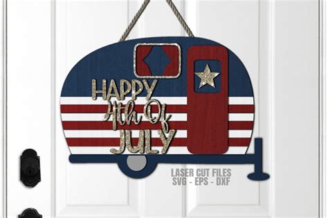 Patriotic Camper Svg Laser Cut Files Stars And Stripes Svg