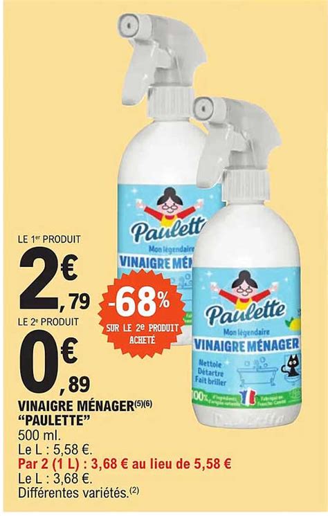 Promo Vinaigre M Nager Paulette Chez E Leclerc Express Icatalogue Fr