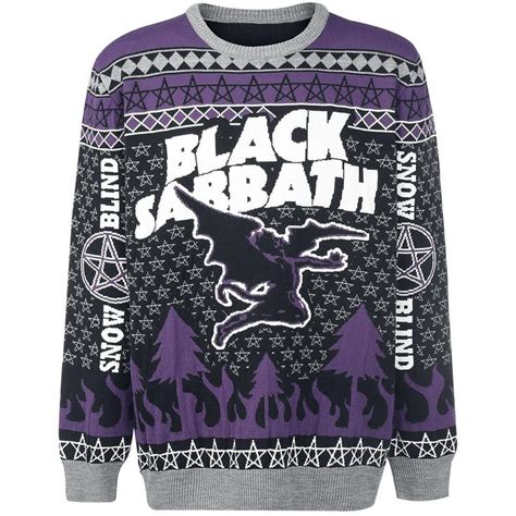 Black Sabbath Snowblind Christmas Jumper Sábado Negro Ropa Sweter