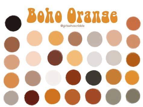 Procreate Boho Color Palette Procreate Boho Palette 30 Boho Etsy