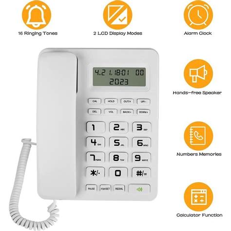 Téléphone Fixe Filaire De Bureau Avec Identification De L Appelant