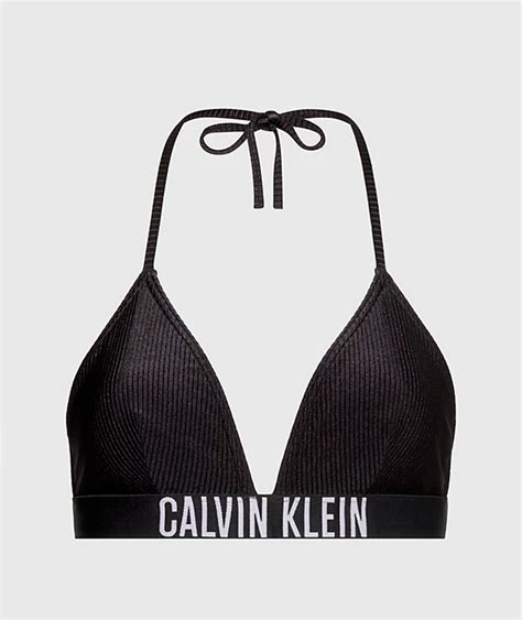 Calvin Klein Top Bikini Triangolo Intense Power Nero Donna Beachwear