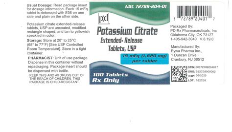 Dailymed Potassium Citrate Tablet Extended Release Potassium Citrate Tablet Extended Release