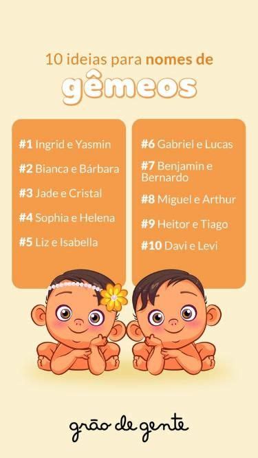 Ideias Para Nomes De G Meos Nomes Para Gemeos Nomes Bonitos E