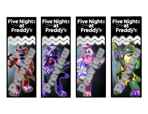 Fnaf Bookmark Security Breach Party Favors Book Marks Five Etsy