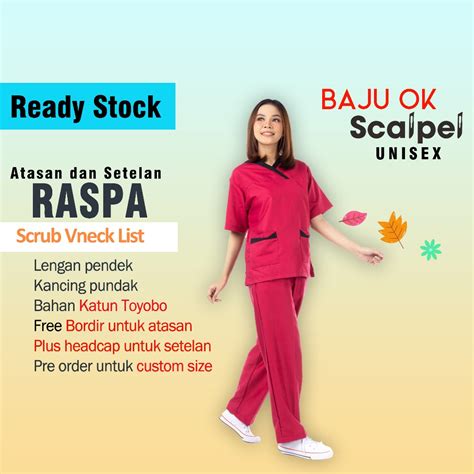 Jual Free Bordir Nama Scrub Medis Raspa Baju Ok Baju Dokter Baju