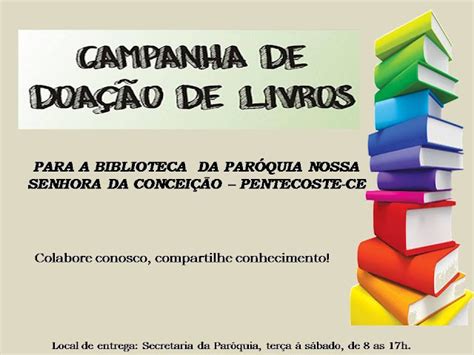 Campanha De DoaÇÃo De Livros Biblioteca Pe Antonio Moreira Filho