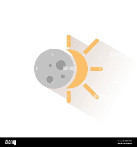 Solar Eclipse Isolated Color Icon Weather Glyph Vector Illustration