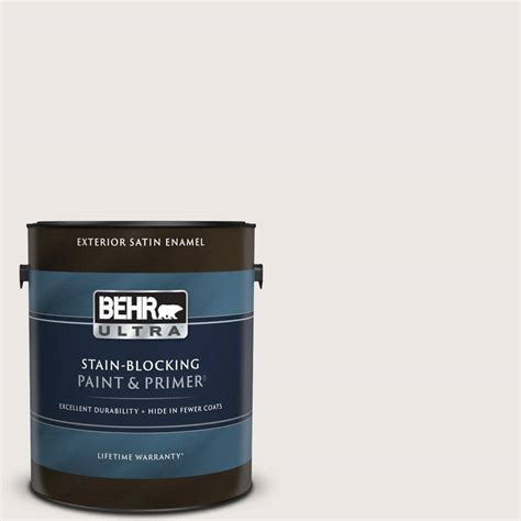 Behr Ultra 1 Gal Mq3 32 Cameo White Satin Enamel Exterior Paint