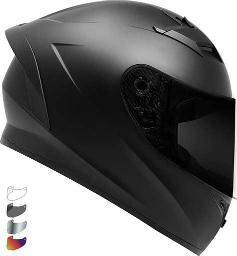 Full Face GDM Venom Motorcycle Helmet DOT Matte Black + SHIELD OPTIONS | eBay