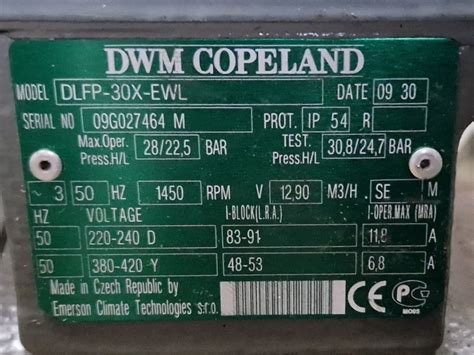 Used Dwm Dlfp X Ewl Freon Compressor Hos Bv