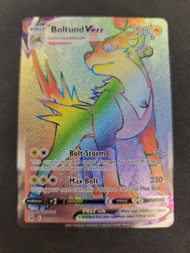 Boltund VMAX 267 264 Secret Rainbow Rare Fusion Strike Pokemon TCG