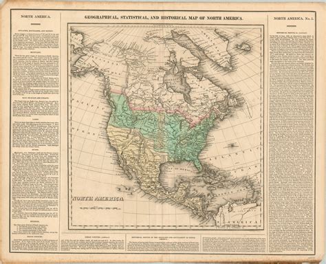 Geographical Statistical And Historical Map Of North America Curtis