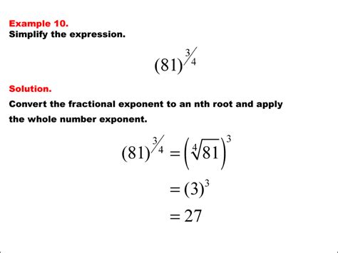 Math Examples Collection Rational Exponents Media4math